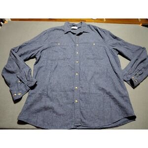 Sonoma Flannel Shirt Mens 2XLT Blue Chamois Cloth Hiking Outdoors Long Sleeve